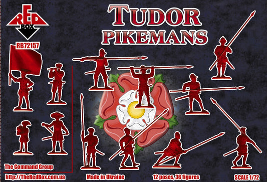Red Box RB72157 1:72 Tudor Pikemen. 12 poses, 36 figures