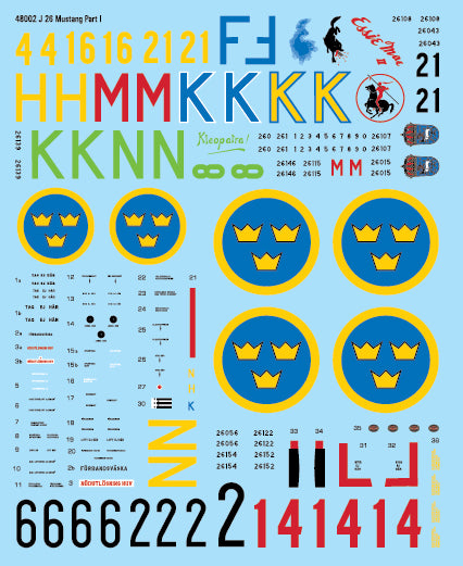 Moose Republic Decals 48002 1:48 J 26/S 26 North-American P-51D Mustang Part 1