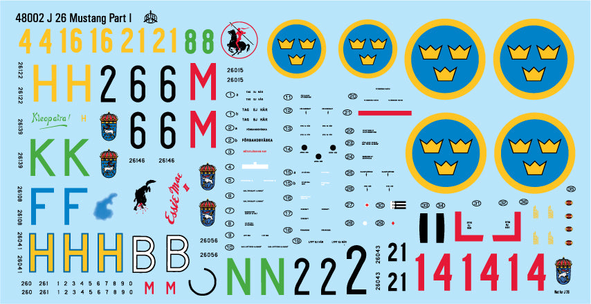 Moose Republic Decals 48002 1:48 J 26/S 26 North-American P-51D Mustang Part 1