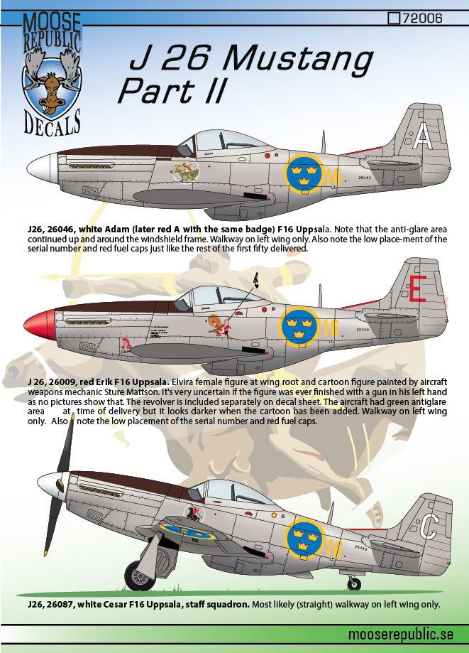 Moose Republic Decals 48003 1:48 J 26/S 26 North-American P-51D Mustang Part 2