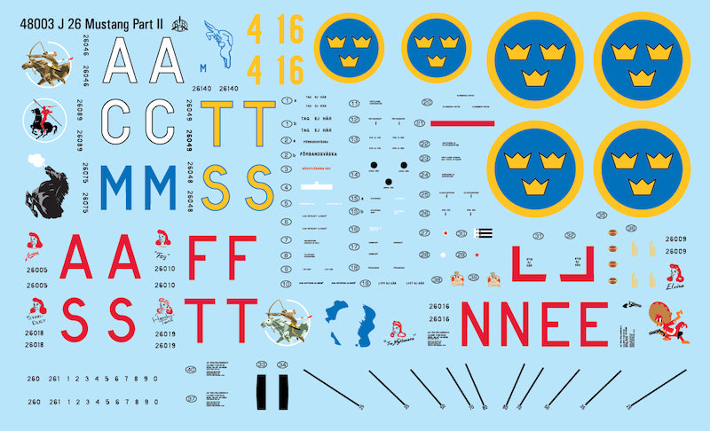 Moose Republic Decals 48003 1:48 J 26/S 26 North-American P-51D Mustang Part 2