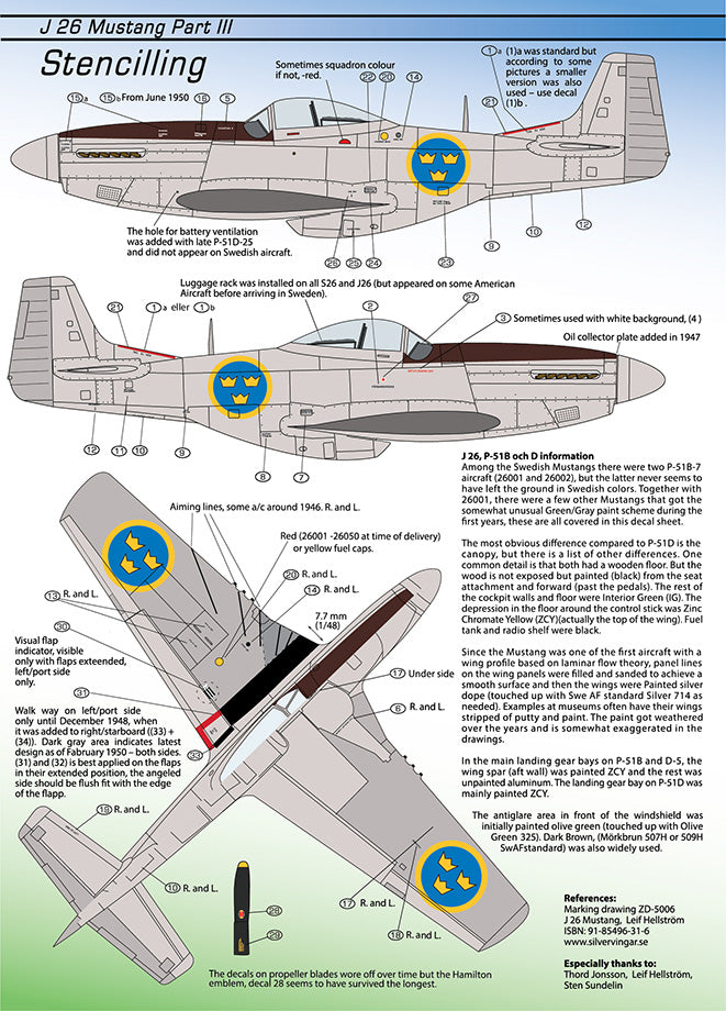 Moose Republic Decals 48004 1:48 J 26/S 26 North-American P-51B/P-51D Mustang Part 3