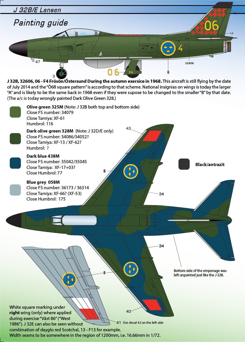 Moose Republic Decals 48016 1:48 Saab J-32B/E 'Lansen' Interceptor & ECM