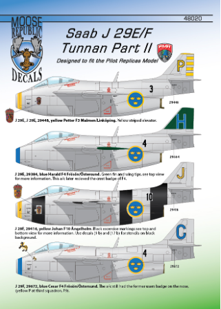 Moose Republic Decals 48020 1:48 Saab J-29E/F Tunnan Part 2