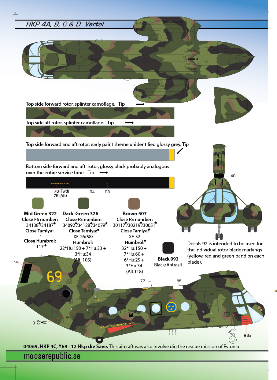 Moose Republic Decals 48022 1:48 HKP 4A/B/C/D Vertol