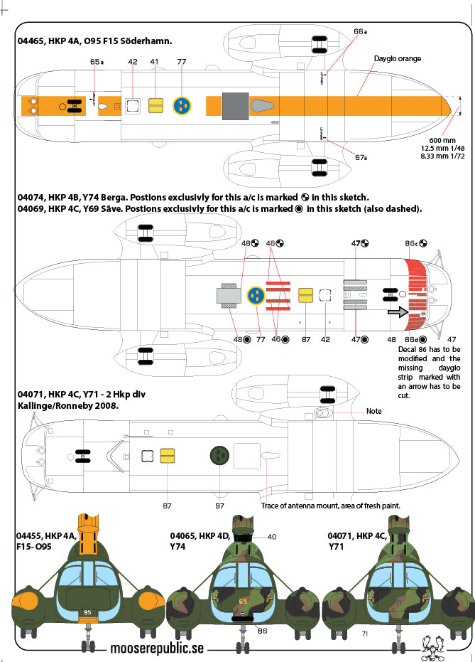Moose Republic Decals 48022 1:48 HKP 4A/B/C/D Vertol