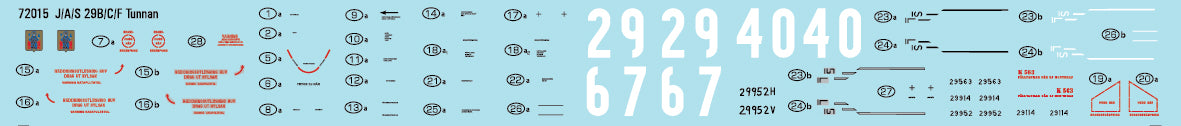 Moose Republic Decals 72015 1:72 J/S 29A/B/C/D/F Green Tunnan