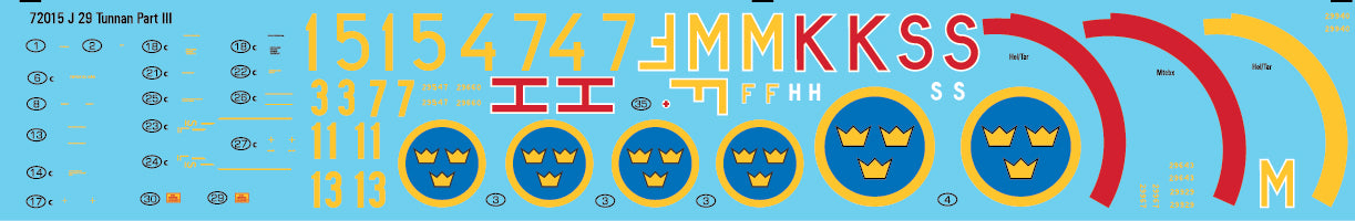 Moose Republic Decals 72015 1:72 J/S 29A/B/C/D/F Green Tunnan