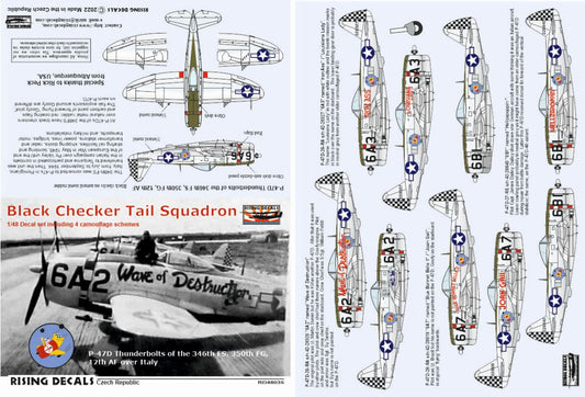 Rising Decals RD48035 1:48 Black Checker Tail Sqdr