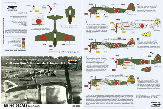 Rising Decals RD48038 1:48 Nakajima Ki-43 over New Guinea and the Solomons Pt.I