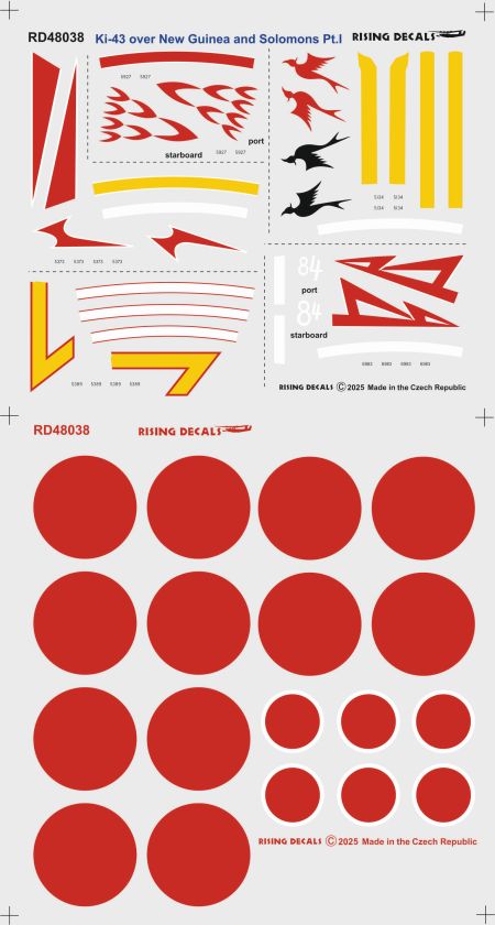 Rising Decals RD48038 1:48 Nakajima Ki-43 over New Guinea and the Solomons Pt.I