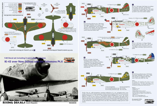 Rising Decals RD48039 1:48 Nakajima Ki-43 over New Guinea and the Solomons Pt.II
