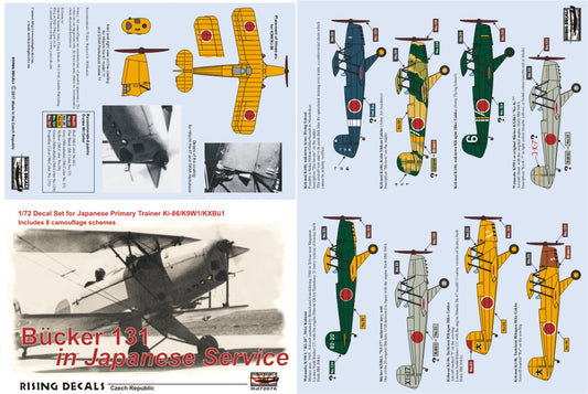 Rising Decals RD72076 1:72 Bucker Bu-131 in Japanese Service