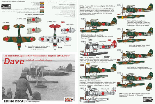 Rising Decals RD72088 1:72 Japanese Navy Reconnaissance Seaplane Nakajima E8N1/2