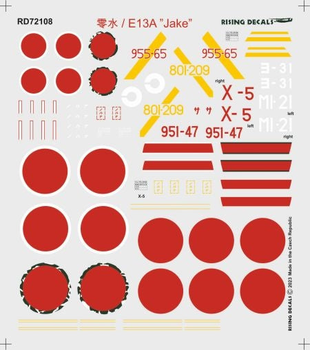 Rising Decals RD72108 1:72 Aichi E13A-1 Jake Floatplanes