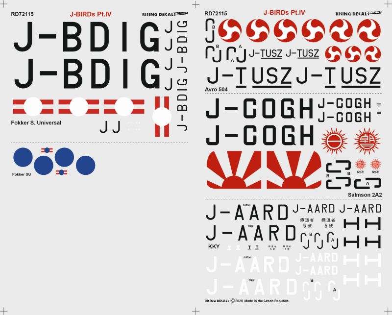 Rising Decals RD72115 1:72 J-BIRDs (4x camo) Part IV