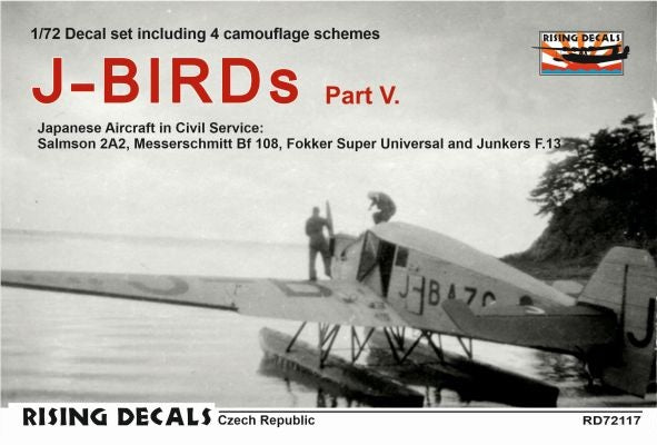 Rising Decals RD72117 1:72 J-BIRDs (4x camo) Part V Japanese Aircraft in Civil Service