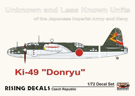 Rising Decals RD72121 1:72 Nakajima Ki-49-II Donryu x 1. 51st Kyoiku Hikoshidan camouflaged aircraft