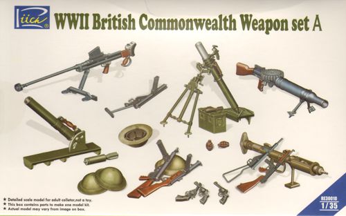 Riich Models RE30010 1:35 WWII British Commonwealth Weapon Set A