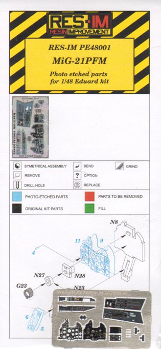 RES-IM P4801 1:48 Mikoyan MiG-21PFM - Detail PE set