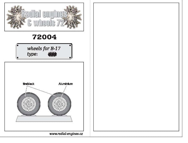 Radial Engines & Wheels 72004 1:72 Boeing B-17 Flying Fortress Block Tread Pattern