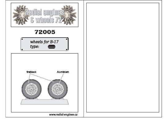 Radial Engines & Wheels 72005 1:72 Boeing B-17 Flying Fortress Radial Tread Pattern