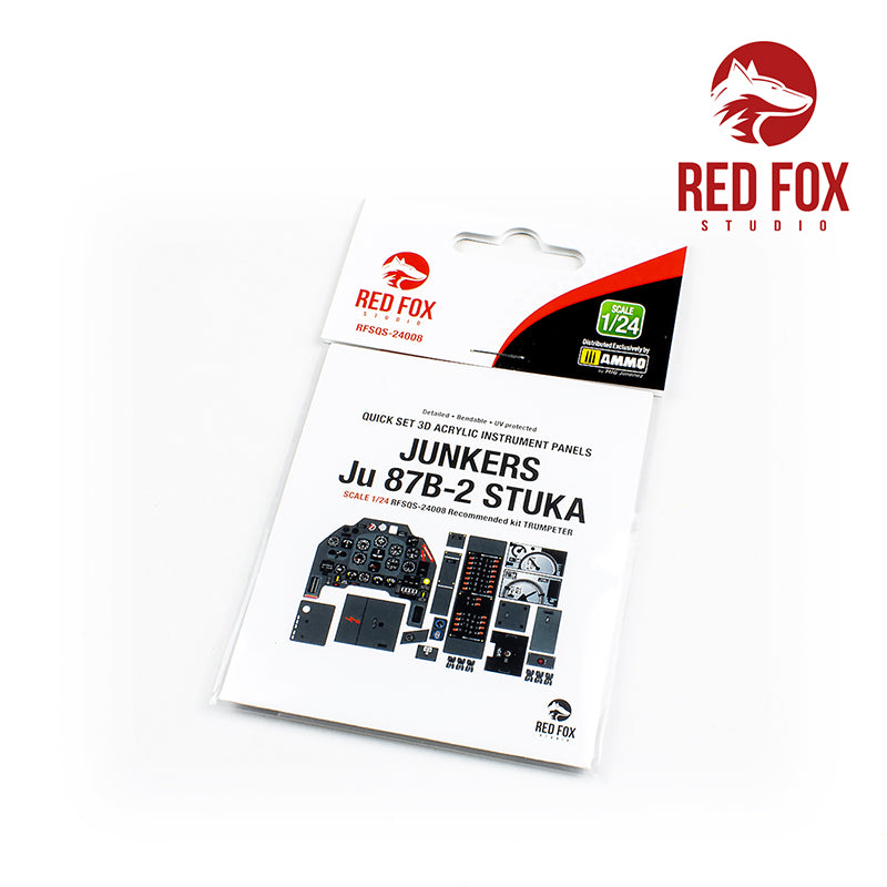 Red Fox Studio 24008 1:24 Junkers Ju-87B-2 'Stuka' Quick Set 3D Acrylic Instrument Panel