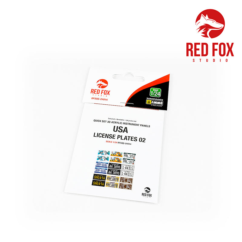 Red Fox Studio 24014 1:24 USA License plates 02