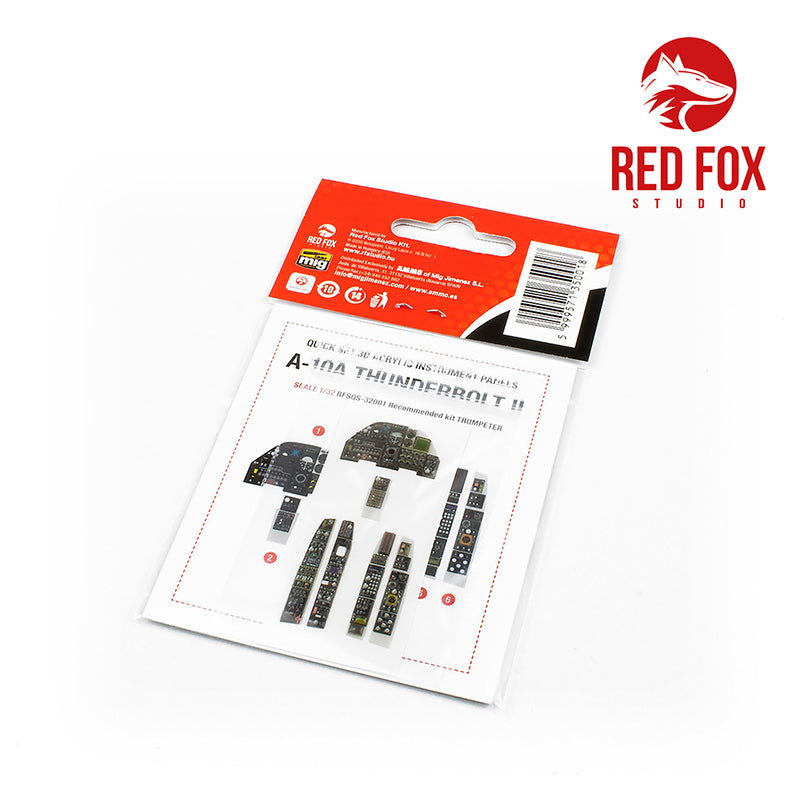 Red Fox Studio 32001 1:32 Fairchild A-10A Thunderbolt II Quick Set 3D Acrylic Instrument Panel