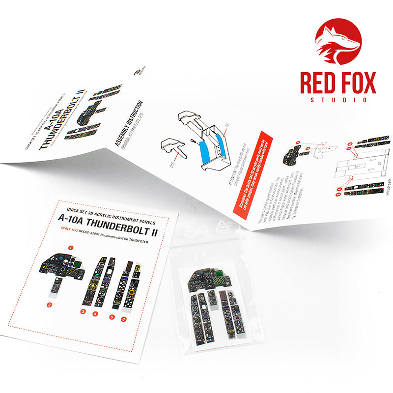 Red Fox Studio 32001 1:32 Fairchild A-10A Thunderbolt II Quick Set 3D Acrylic Instrument Panel