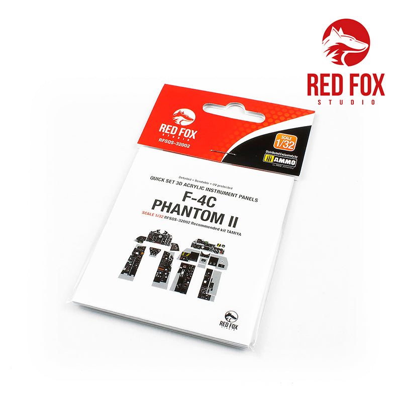 Red Fox Studio 32002 1:32 McDonnell F-4C Phantom II Quick Set 3D Acrylic Instrument Panel