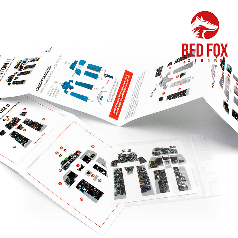 Red Fox Studio 32002 1:32 McDonnell F-4C Phantom II Quick Set 3D Acrylic Instrument Panel