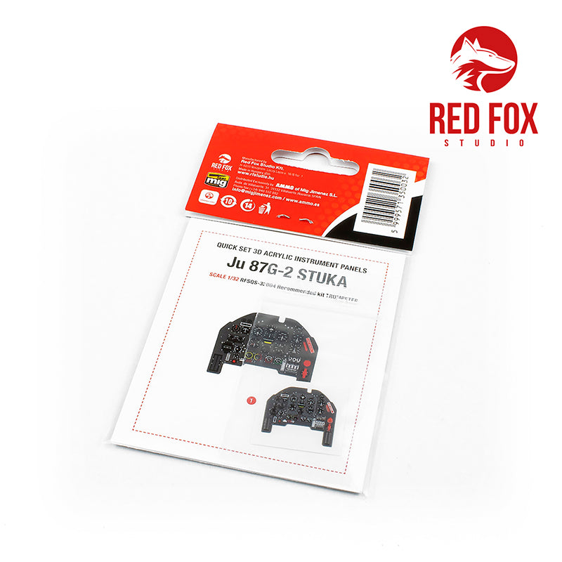 Red Fox Studio 32004 1:32 Junkers Ju-87G-2 'Stuka' Quick Set 3D Acrylic Instrument Panel