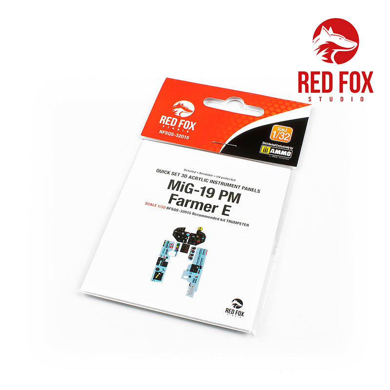 Red Fox Studio 32015 1:32 Mikoyan MiG-19PM Farmer E Quick Set 3D Acrylic Instrument Panel