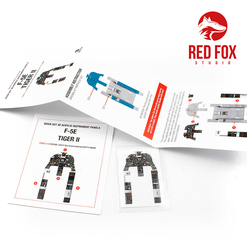 Red Fox Studio 32017 1:32 Northrop F-5E Tiger II Quick Set 3D Acrylic Instrument Panel