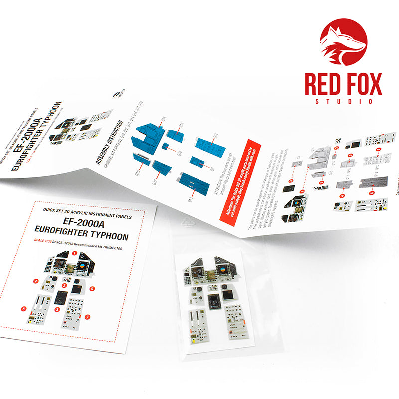 Red Fox Studio 32018 1:32 Eurofighter EF-2000A Typhoon Quick Set 3D Acrylic Instrument Panel