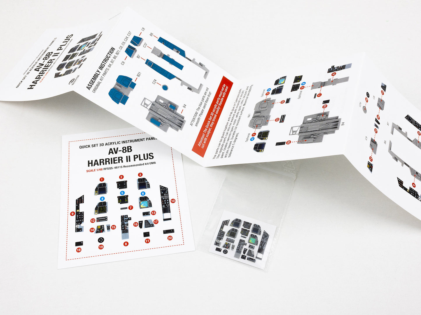 Red Fox Studio RFS-48115 1:48 AV-8B Harrier II Plus 3D Acrylic Instrument Panel