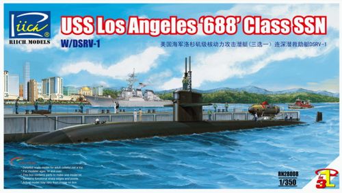 Riich Models RN28008 1:350 USS Los Angeles '688' Class SSN with DSRV-1