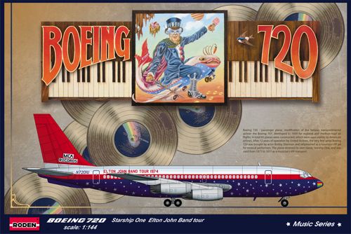 Roden 315 1:144 Boeing 720 'Starship 1' Elton John Tour 1974