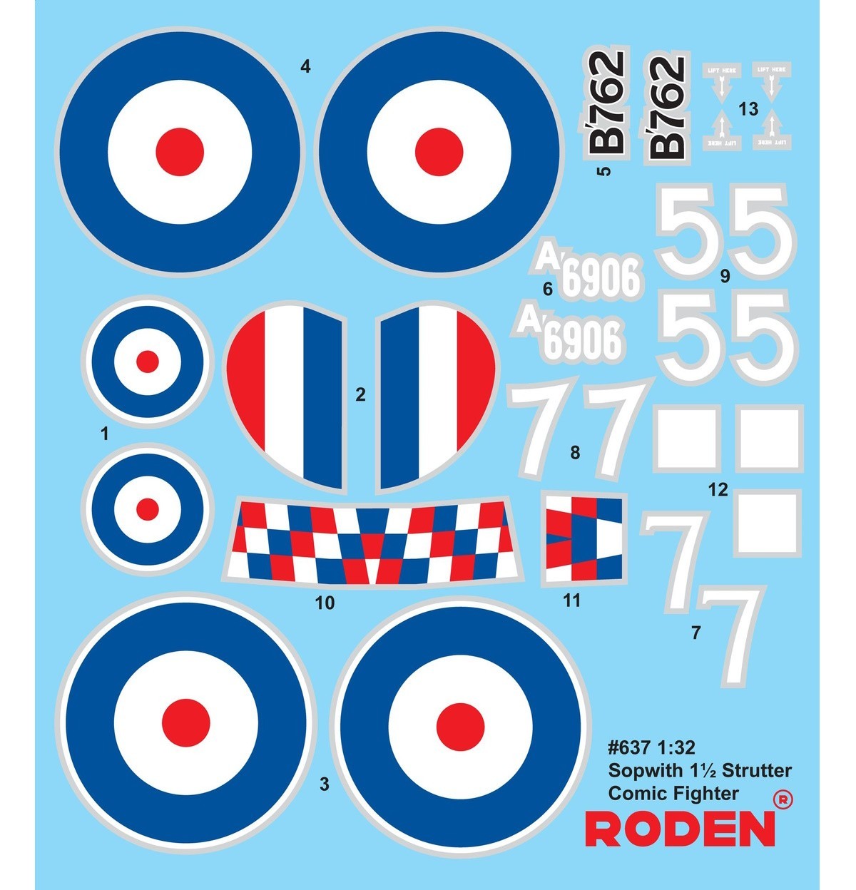 Roden 637 1:32 Sopwith 1Â½ Strutter WWI Comic Fighter, 1917/18