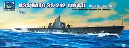 Riich Models RS20002 1:200 USS Gato Class SS-212 Fleet Submarine 1944 plus Vought OS2U-3 Kingfisher floatplane