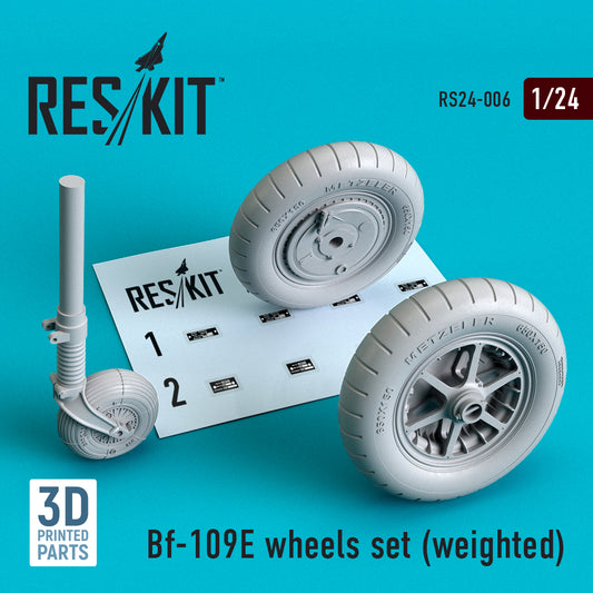 ResKit RS24-0006 1:24 Messerschmitt Bf-109E Wheels Set (Weighted)