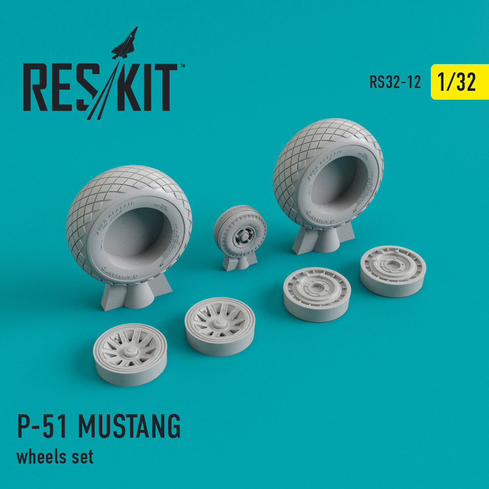 ResKit RS32-0012 1:32 North-American P-51D Mustang Wheels Set