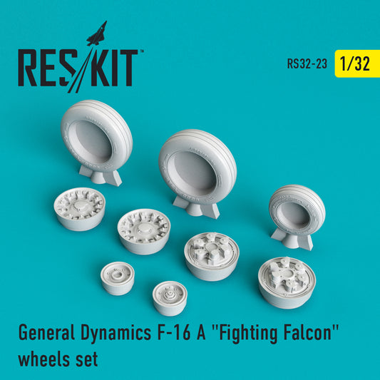ResKit RS32-0023 1:32 General-Dynamics F-16AF-16B/Lockheed-Martin F16C/F-16D Fighting Falcon Early Weighted Wheels Set