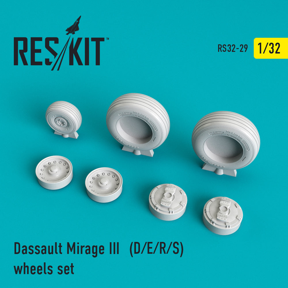 ResKit RS32-0029 1:32 Dassault-Mirage IIID/IIIE/IIIR/IIIS) Wheels Set
