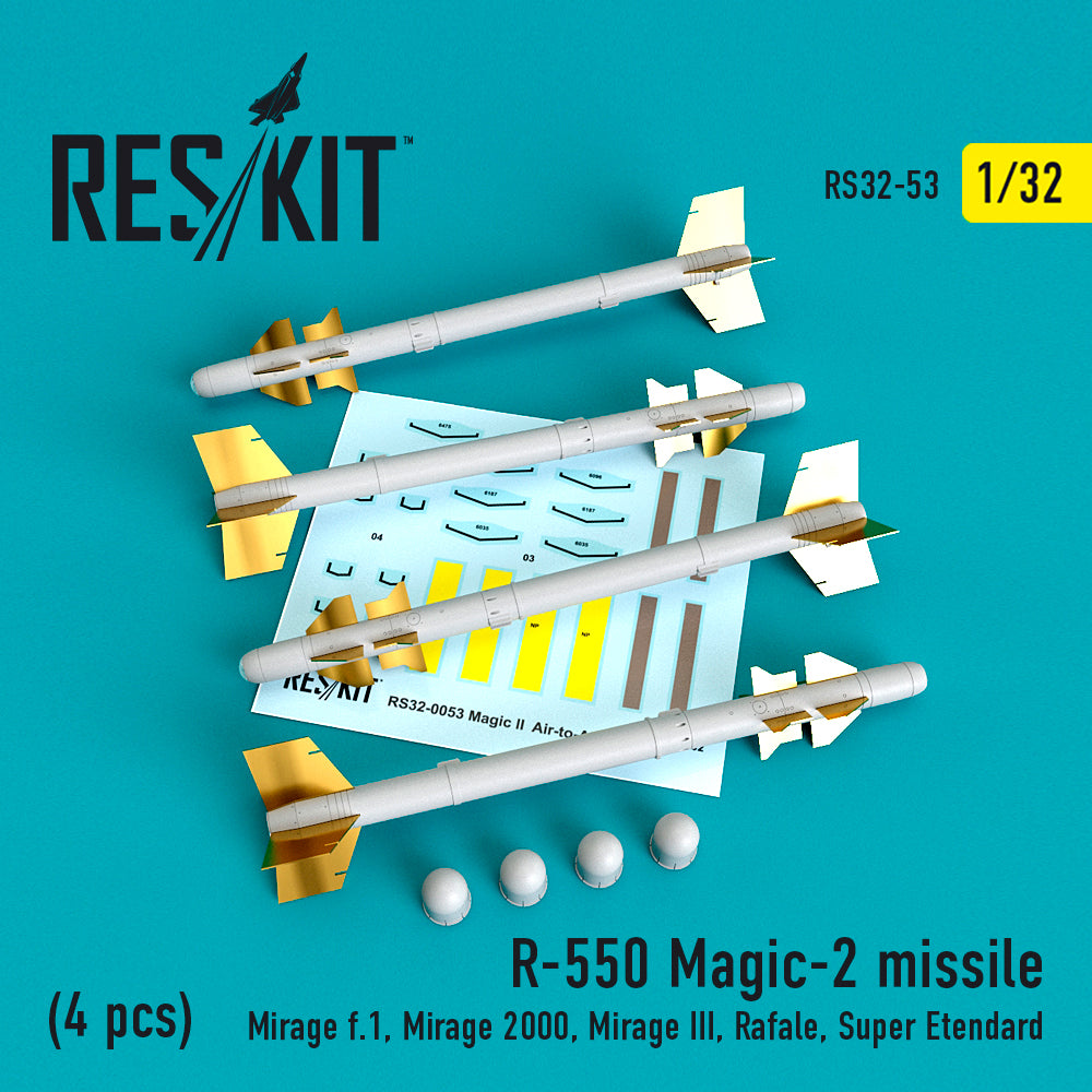 ResKit RS32-0053 1:32 R-550 Magic-2 missile (4 pcs)