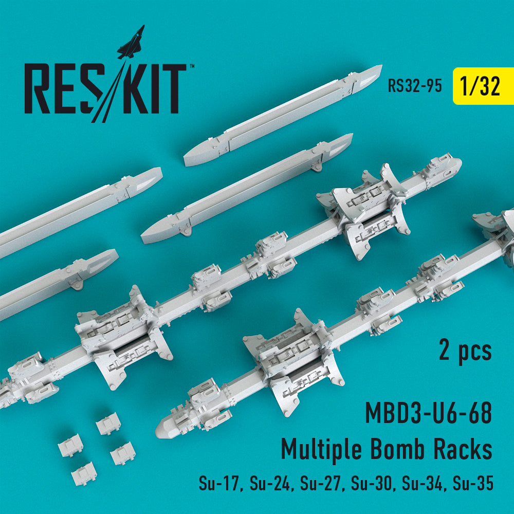 ResKit RS32-0095 1:32 MBD3-U6-68 Multiple Bomb Racks (2 pcs)