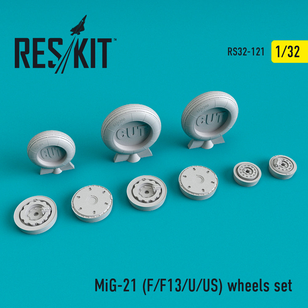 ResKit RS32-0121 1:32 Mikoyan MiG-21 (MiG-21F/21F13/21U/21US) Wheels Set