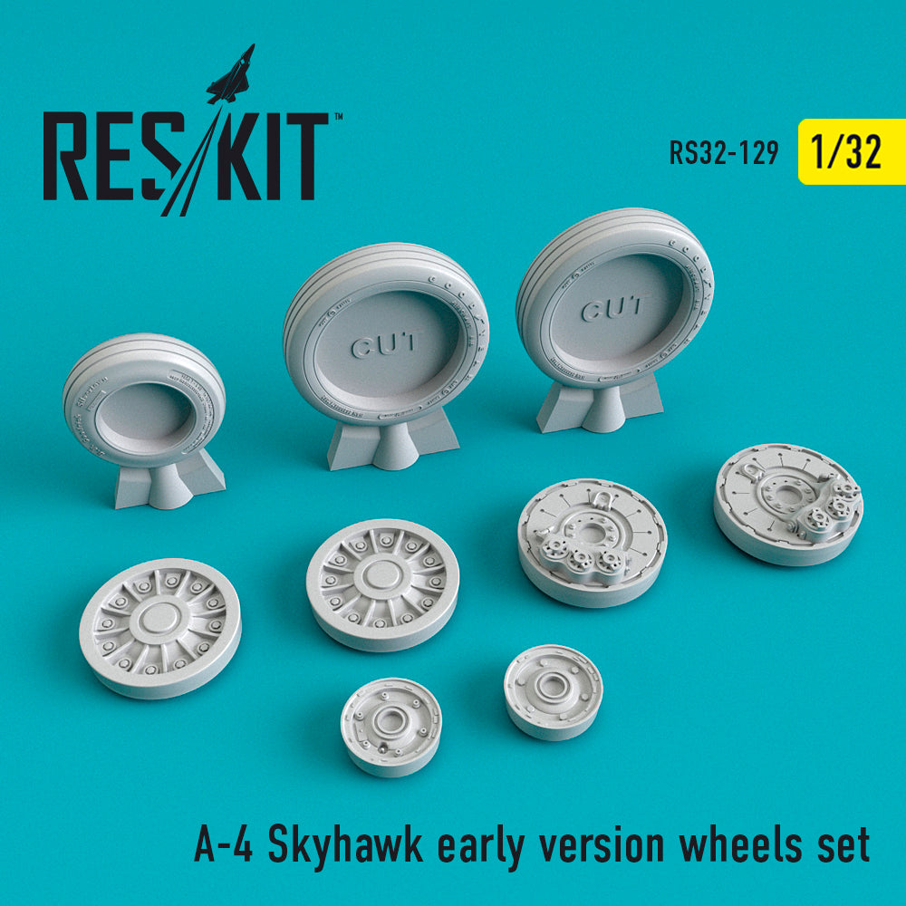ResKit RS32-0129 1:32 Douglas A-4E Skyhawk Early Version Wheels Set
