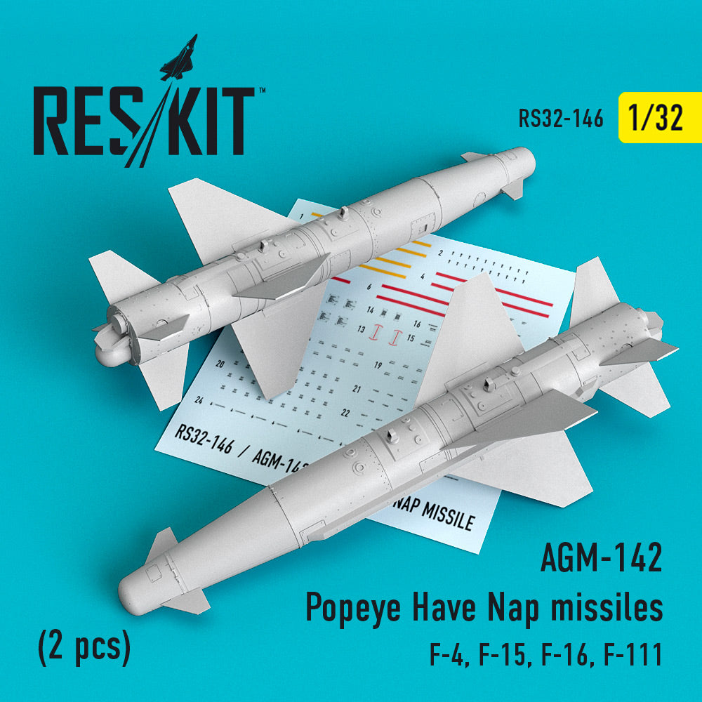 ResKit RS32-0146 1:32 AGM-142 Popeye Have Nap Missiles (2 pcs)